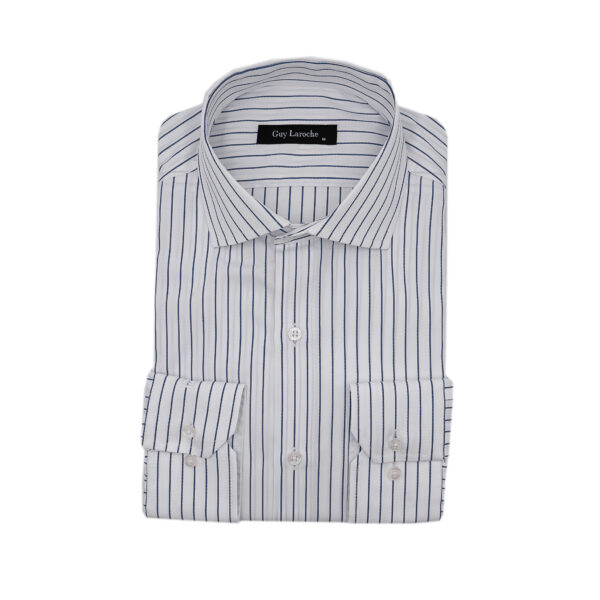 Πουκάμισο ριγέ Guy Laroche λευκό με μπλε regular fit GLFS18294_CL_4 - M, Μπλε