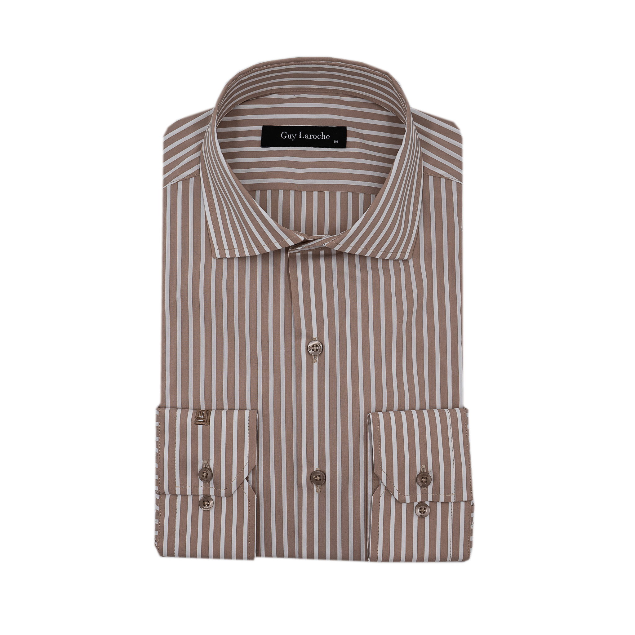 Πουκάμισο ριγέ Guy Laroche λευκό με ταμπά regular fit GLFS18334_CL_2