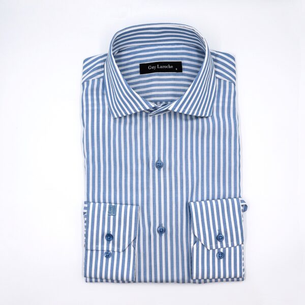 Πουκάμισο ριγέ Guy Laroche σιέλ fit line GLFS18337_FIT_1